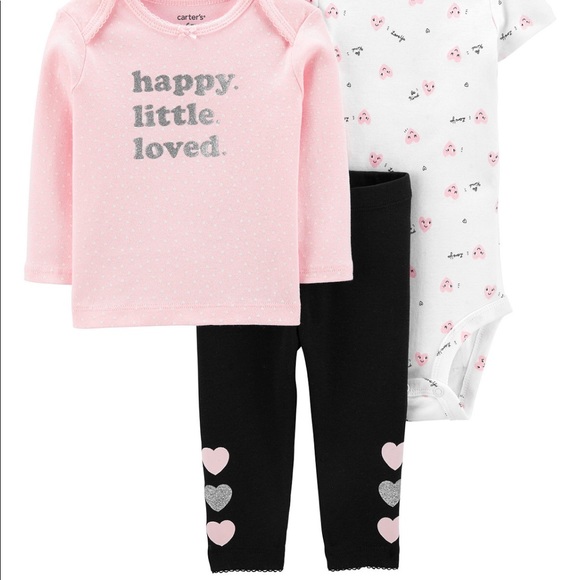 CARTER’S Baby Girls 3-pc Cotton Set Size 12mos - Picture 3 of 5